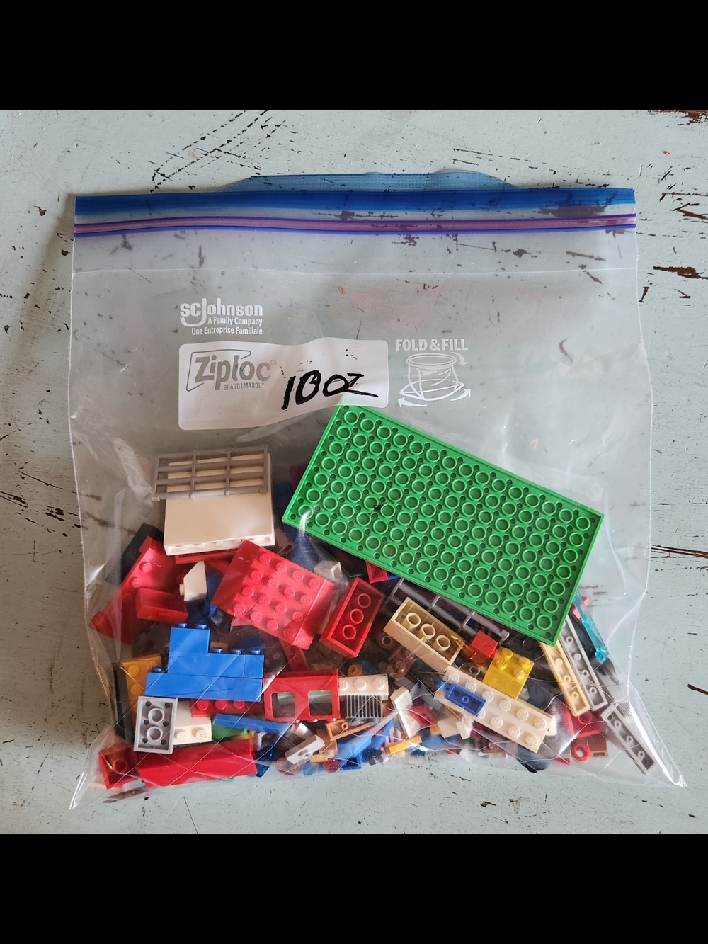 One 10oz Bag of Assorted Lego Bricks - Multicolor